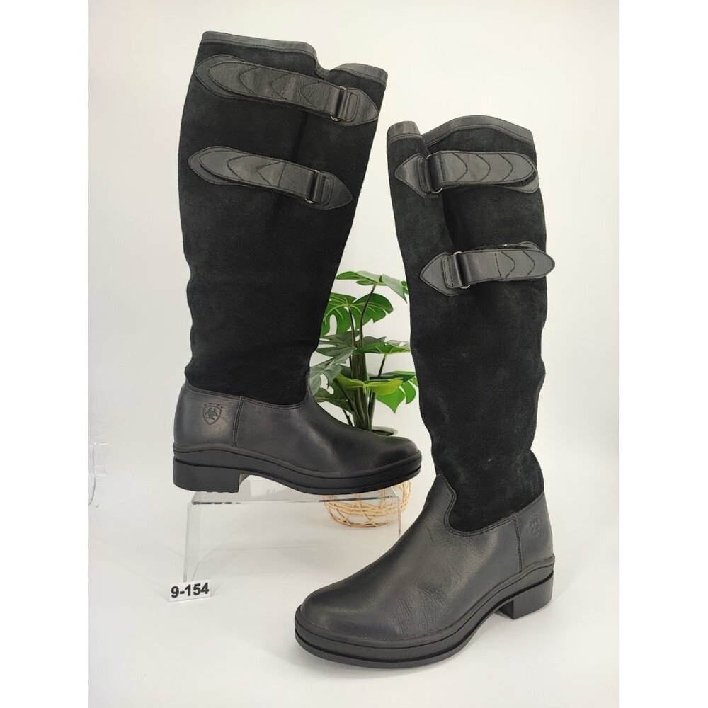 Ariat Women's Summit Black Waterproof Suede Tall Riding Boots Size 9.5B US